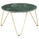 Coffee Table - Green - Real Stone with Marble Texture - 65 x 65 x 42cm