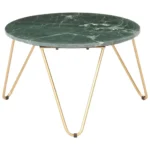 Coffee Table - Green - Real Stone with Marble Texture - 65 x 65 x 42cm