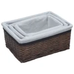 x3 Piece Willow Nesting Basket Set - Brown