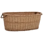 Natural Willow Firewood Basket with Carrying Handles - 88 x 57 x 34cm