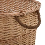 Natural Willow Firewood Basket with Carrying Handles - 88 x 57 x 34cm