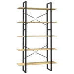 5 Tier Pinewood Book Cabinet - 100 x 30 x 175cm