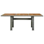 Poly Rattan Garden Table - Acacia Wood - 200 x 100 x 74cm