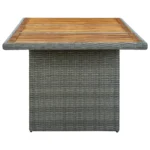 Poly Rattan Garden Table - Acacia Wood - 200 x 100 x 74cm