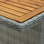 Poly Rattan Garden Table - Acacia Wood - 200 x 100 x 74cm