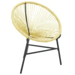 Poly Rattan Garden Moon Chair - Beige