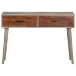 Console Table - Rough Mango Wood - Grey - 110 x 35 x 75cm