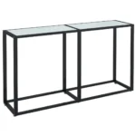 Modern Glass White Marble Console Table - 140 x 35 x 75.5cm