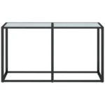 Modern Glass White Marble Console Table - 140 x 35 x 75.5cm