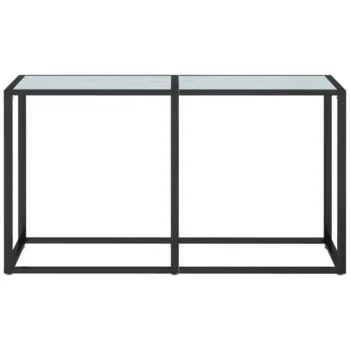 Modern Glass White Marble Console Table - 140 x 35 x 75.5cm