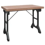 Solid Fir Wood And Iron Dining Table - 110 x 65 x 82cm