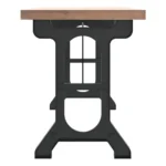 Solid Fir Wood And Iron Dining Table - 110 x 65 x 82cm