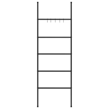 5 Tier Towel Rack Ladder - Black - 58 x 175cm