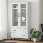 OSLO Bookcase with Metal Legs - White - 85 x 35 x 172.5cm