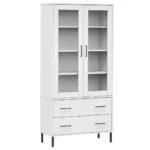 OSLO Bookcase with Metal Legs - White - 85 x 35 x 172.5cm