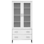 OSLO Bookcase with Metal Legs - White - 85 x 35 x 172.5cm