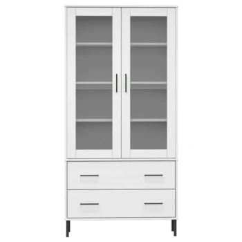 OSLO Bookcase with Metal Legs - White - 85 x 35 x 172.5cm