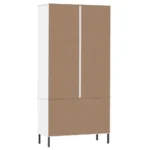 OSLO Bookcase with Metal Legs - White - 85 x 35 x 172.5cm