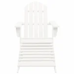 Wooden Garden Chair With Ottoman - White