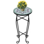 Mosaic Side Table Plant Table - Green White