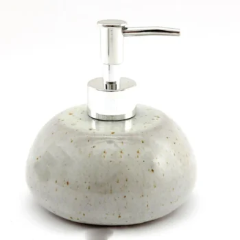 Taupe Ceramic Soap Dispenser - 14 x 12 x 13cm