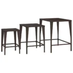 3 Poly Rattan Nesting Tables - Brown