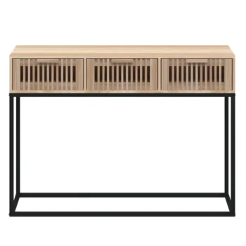 Console Table - Engineered Wood and Iron - 105 x 30 x 75cm