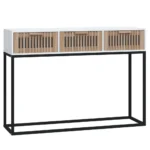 Console Table - Engineered Wood And Iron - White - 105 x 30 x 75cm