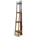 Natural Teak Corner Unit - 4 Shelves - 135cm