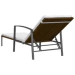 2 Stylish Poly Rattan Sun Loungers With Table - Brown