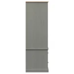 2 Door Bedroom Wardrobe - Grey - 90 x 55 x 176cm