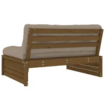 Solid Pinewood Middle Sofa - Honey Brown