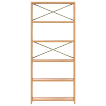 6 Tier Shelf - Solid Oak Wood - 80 x 30 x 181cm