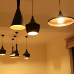 Retro Industrial Hanging Pendant Lampshade - black