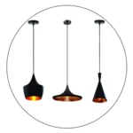 Retro Industrial Hanging Pendant Lampshade - black