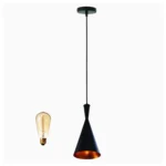 Retro Industrial Hanging Pendant Lampshade - black