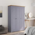 3 Door Wardrobe - Pine Panama Range - Grey - 118 x 50 x 171.5cm