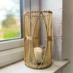 Beautiful Rattan Candle Holder -15 x 27.5 x 15cm