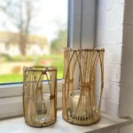 Beautiful Rattan Candle Holder -15 x 27.5 x 15cm