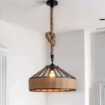 Vintage / Retro Industrial Loft Pendant Ceiling Light - Hemp Rope