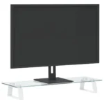 Monitor Stand - Tempered Glass and Metal - 60 x 20 x 8cm