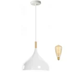 Modern White Pendant Light - Wire length - 95cm