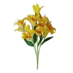 x12 Artificial Flowers - Yellow Lily Plants - 60cm