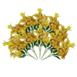 x12 Artificial Flowers - Yellow Lily Plants - 60cm