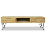 Recycled solid teak TV Cabinet - 120 x 35 x 35cm