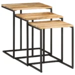 x3 Nesting Side Tables - Solid Wood Acacia