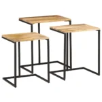 x3 Nesting Side Tables - Solid Wood Acacia