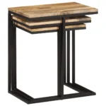 x3 Nesting Side Tables - Solid Wood Acacia