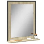 Bathroom Mirror with Shelf - Engineered Wood - Sonoma Oak - 50 x 12 x 60cm