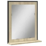 Bathroom Mirror with Shelf - Engineered Wood - Sonoma Oak - 50 x 12 x 60cm